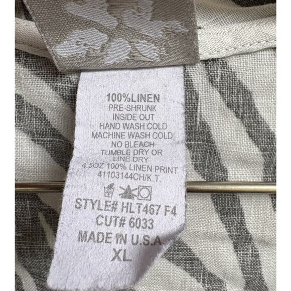 Match Point XL Zebra Print Linen Swing Dress Gray/White Pockets - Picture 4 of 4